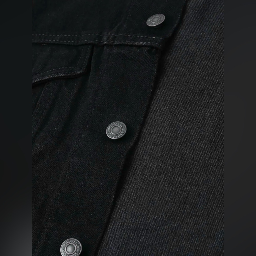 Levi's Super Mario Men's Black Denim Jacket Size M  PIT TO PIT 21 LENGTH 25 NWOT - Picture 11 of 14